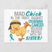Carte Postale Mad Chick Messed Avec Soeur 3 Cancer Ovarien (Devant)
