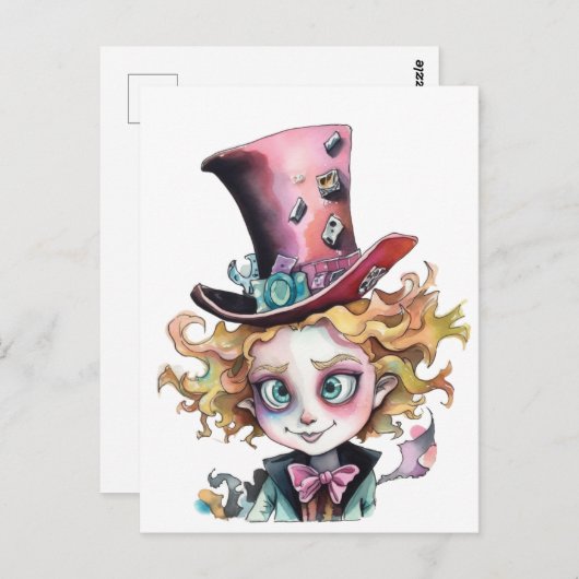 Carte Postale Mad Hatter (Devant / Derrière)