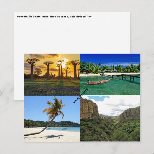 Carte postale Madagascar (Devant / Derrière)