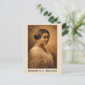 Carte Postale Madam C.J. Walker Portrait Art (Debout devant)