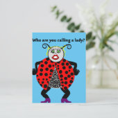 Carte Postale Madame Bug Funny de coccinelle (Debout devant)
