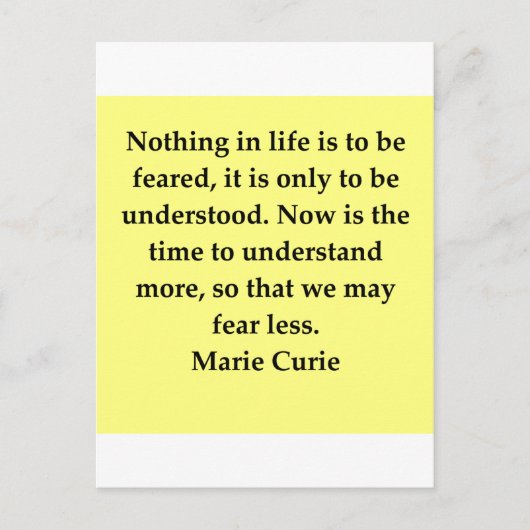 Carte Postale Madame Curie, je cite (Devant)