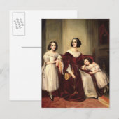 Carte Postale Madame de Nonjon et ses deux filles, 1839 (Devant / Derrière)