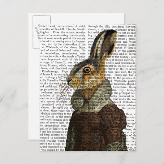 Carte Postale Madame Hare Portrait (Devant / Derrière)