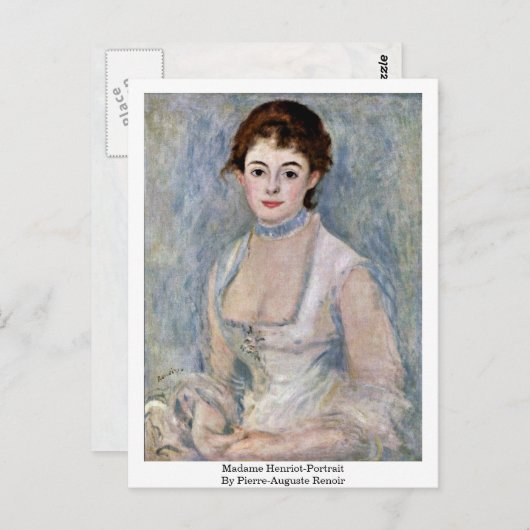 Carte Postale Madame Henriot-Portrait par Pierre-Auguste Renoir (Devant / Derrière)