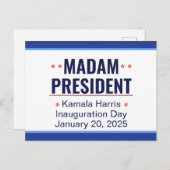 Carte Postale Madame la Présidente Kamala Harris Inauguration (Devant / Derrière)
