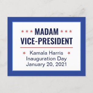 Carte Postale Madame la Vice-présidente Kamala Harris Inaugurati