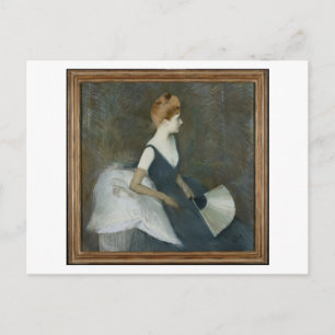 Carte Postale Madame Marthe Letellier assise sur un canapé