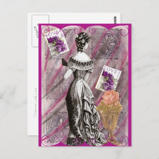 Carte Postale Madame victorienne Love (Devant / Derrière)