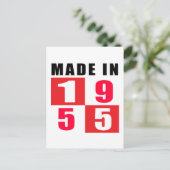 Carte Postale Made in 55 Birthday Designs (Debout devant)