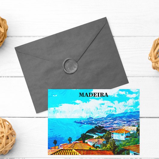 Carte Postale Madeira Portugal Panorama Illustration