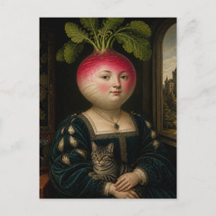 Carte Postale Mademoiselle Radis et Son Chat