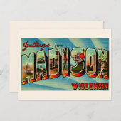 Carte Postale Madison Wisconsin Greeting Postcard (Devant / Derrière)