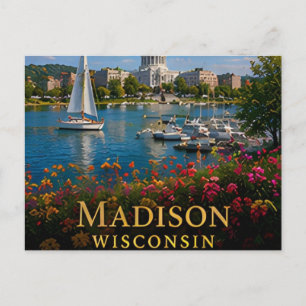Carte Postale Madison Wisconsin Lacs & Culture de la ville capit