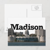 Carte Postale Madison Wisconsin Skyline avec Madison dans le cie (Devant / Derrière)