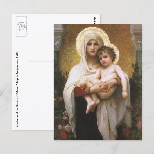 Carte Postale Madone des Roses de Bouguereau (Devant / Derrière)