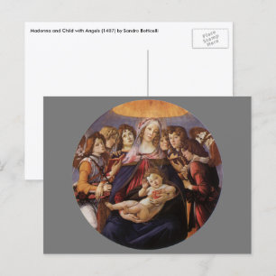 Carte Postale Madone et Enfant avec des Anges par Sandro Bottice