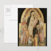 Carte Postale Madone et Enfant Enthronisés (Devant / Derrière)