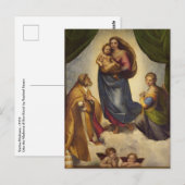 Carte Postale Madone Sixtine par Raphaël (Devant / Derrière)