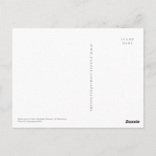 Carte Postale Madonna and child (Dos)