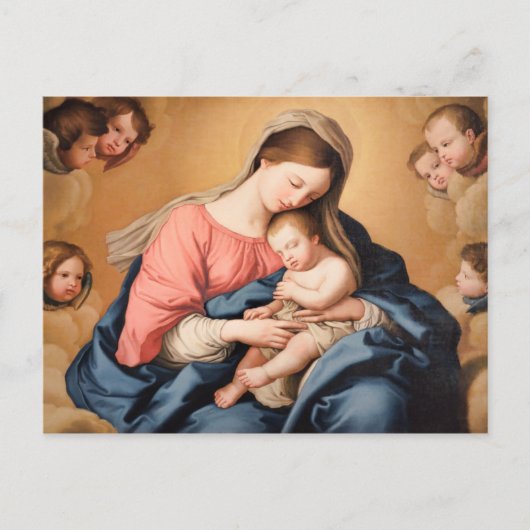 Carte Postale Madonna avec enfant et anges (Devant)