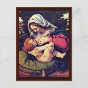 Carte Postale Madonna Avec Le Coussin Vert