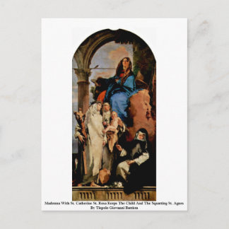 Carte Postale Madonna Avec Sainte Catherine St. Rosa