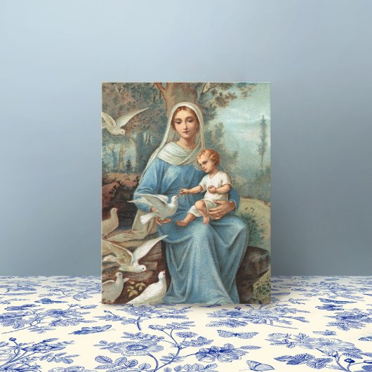 Carte postale Madonna bleu