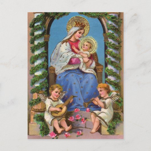 Carte postale Madonna & Child Christmas Holiday (Devant)