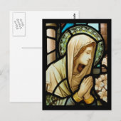 Carte Postale Madonna dans la prière Vitrail (Devant / Derrière)