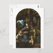 Carte Postale Madonna des Rochers par Léonard de Vinci c.1483 (Devant / Derrière)