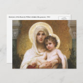 Carte Postale Madonna des Roses par Bouguereau (Devant / Derrière)