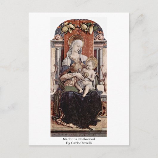 Carte Postale Madonna Écrit Par Carlo Crivelli (Devant)