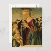 Carte Postale Madonna, Enfant et Ange de la Renaissance italienn (Devant / Derrière)