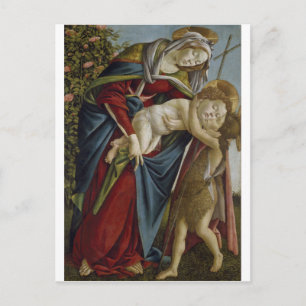Carte Postale Madonna, Enfant, St Jean le Baptiste par Botticell