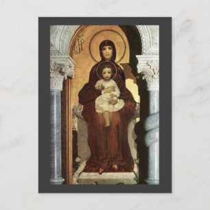 Carte Postale Madonna et Bébé Jésus sur le trône