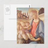Carte Postale Madonna et deux anges de Botticelli (Devant / Derrière)