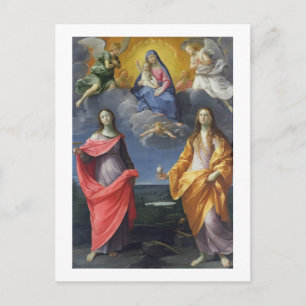 Carte Postale Madonna et Enfant avec St Lucy et Mary Magdalene