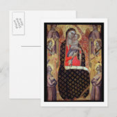 Carte Postale Madonna et enfant envoûtés de six anges (panneau (Devant / Derrière)