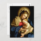 Carte Postale Madonna et enfant Jésus - Sassoferrato (Devant / Derrière)