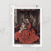Carte Postale Madonna Et Enfant Lecture Par Jan Van Eyck (Devant / Derrière)