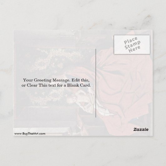 Carte Postale Madonna Et Enfant Lecture Par Jan Van Eyck (Dos)