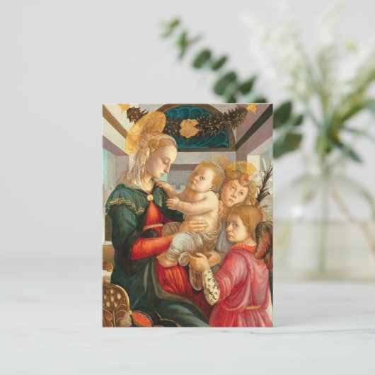 Carte Postale Madonna et enfant Sandro Botticelli Christian (Debout devant)