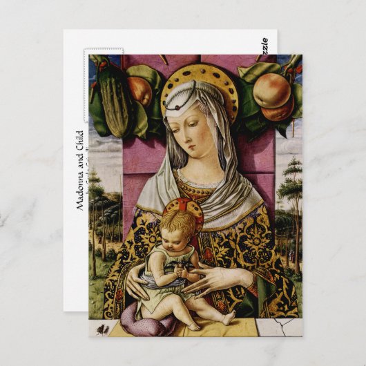 Carte Postale Madonna et l'enfant (Devant / Derrière)