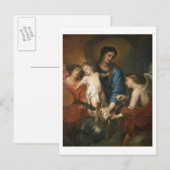 Carte Postale Madonna et l'enfant aux anges (Devant / Derrière)