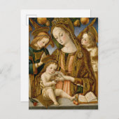 Carte Postale Madonna et l'enfant avec deux anges (Devant / Derrière)