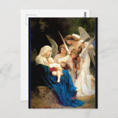 Carte Postale Madonna et l'enfant avec les anges Noël (Devant / Derrière)