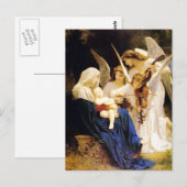 Carte Postale Madonna et l'enfant et les trois anges (Devant / Derrière)