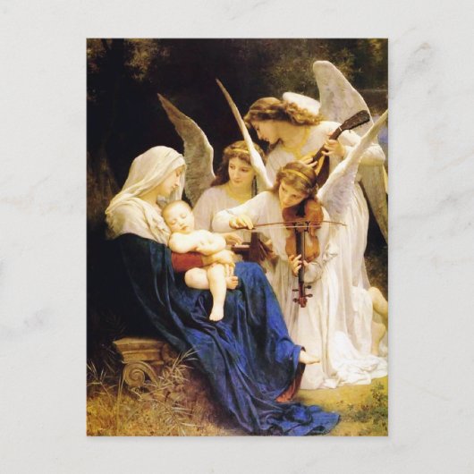 Carte Postale Madonna et l'enfant et les trois anges (Devant)