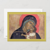 Carte Postale Madonna et l'enfant image orthodoxe (Devant / Derrière)